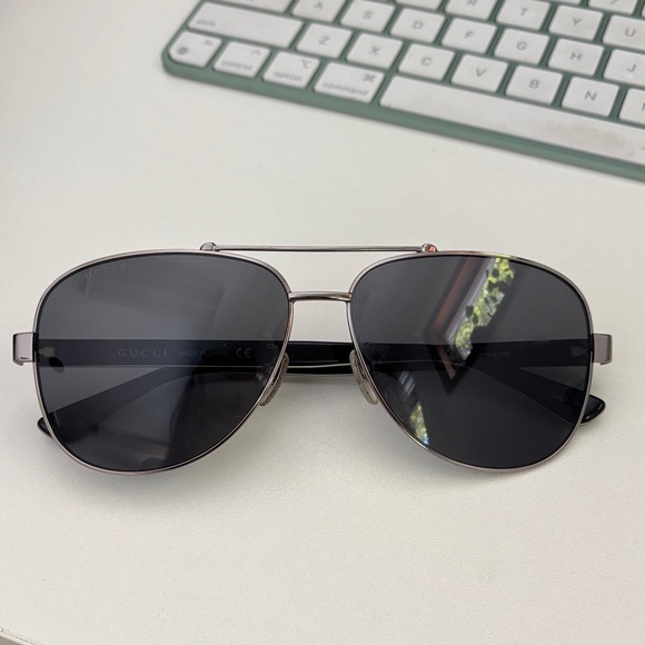Gucci Dark Gray Aviator Sunglasses - Picture 1 of 2